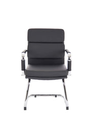 Advocate Medium Back Leather Visitor Chair - Black angle view