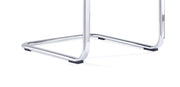 Mien High Back Leather Cantilever Visitor Chair - Black, detail view