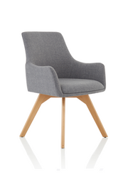 Carmen Wooden Leg Visitor Chair - Grey
