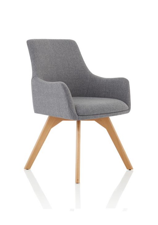 Carmen Wooden Leg Visitor Chair - Grey