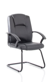 Bella Medium Back Cantilever Visitor Chair - Black - front
