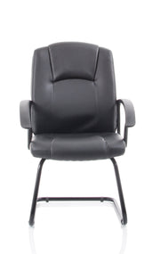Bella Medium Back Cantilever Visitor Chair - Black - three-quarter view