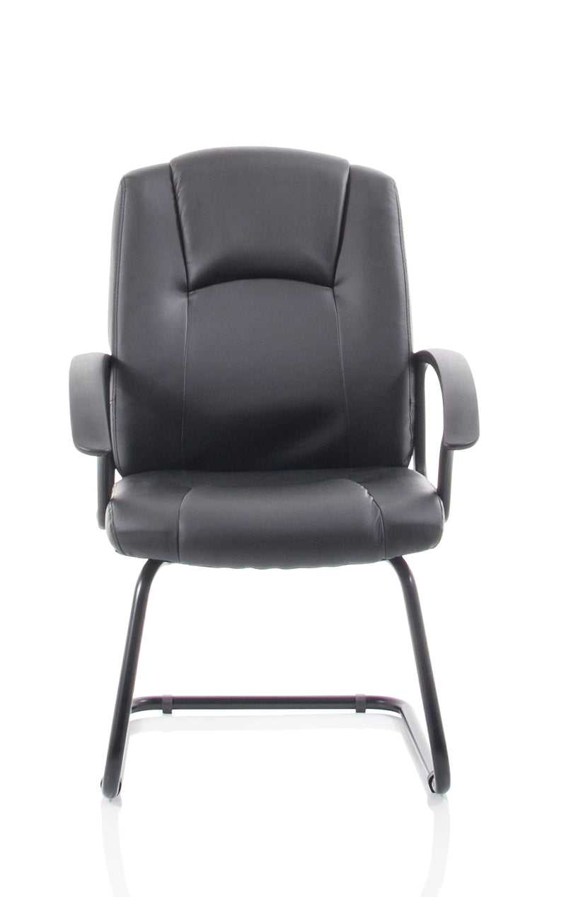 Bella Medium Back Cantilever Visitor Chair - Black - three-quarter view