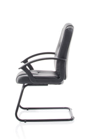 Bella Medium Back Cantilever Visitor Chair - Black - side angle