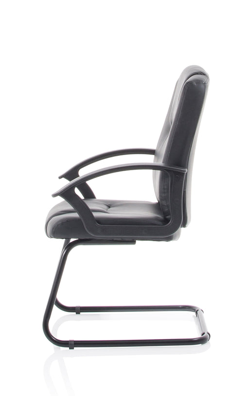 Bella Medium Back Cantilever Visitor Chair - Black - side angle