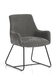 Quote Sled Base Office Reception Chair - Grey Velour
