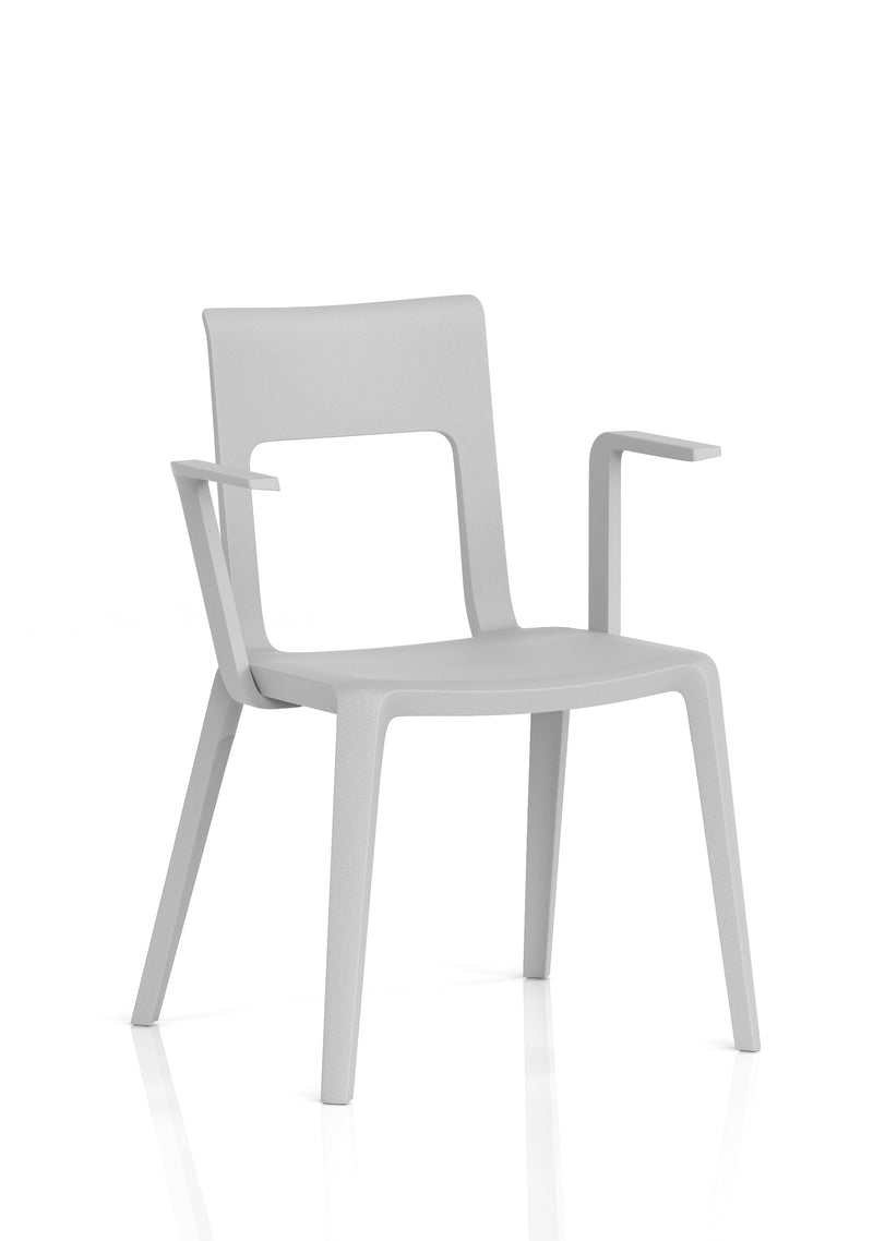 Nest Edge Stacking Cafe & Bistro Chair - Grey with Arms