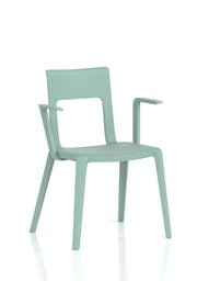 Nest Edge Stacking Cafe & Bistro Chair - Green with Arms