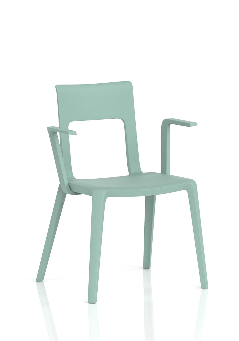 Nest Edge Stacking Cafe & Bistro Chair - Green with Arms