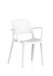 Nest Loop Stacking Cafe & Bistro Chair - White with Arms