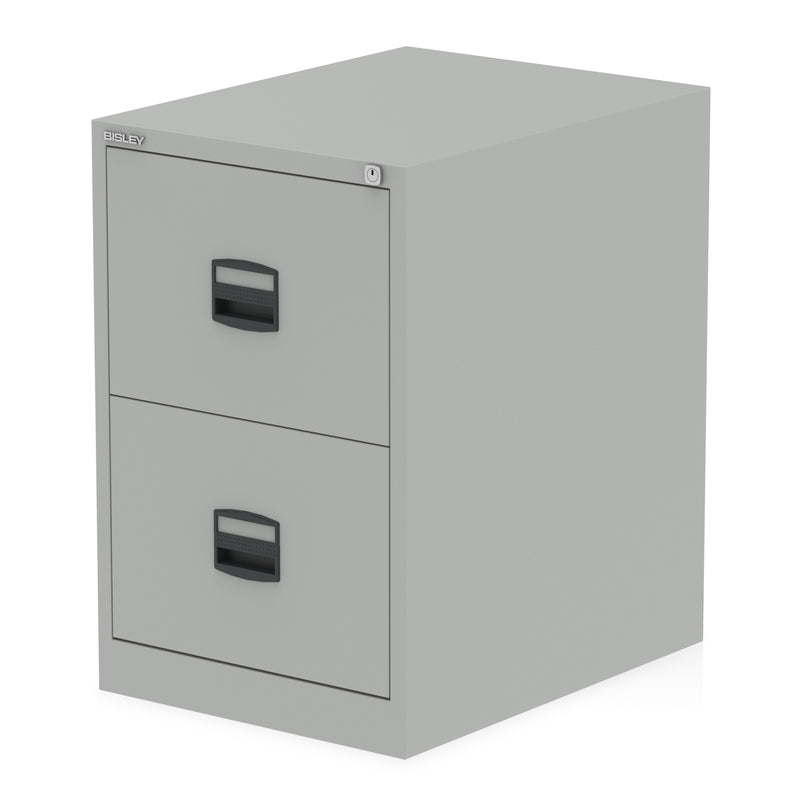 Qube by Bisley Filing Cabinet - Goose Grey - 2 Drawer - Homesplex