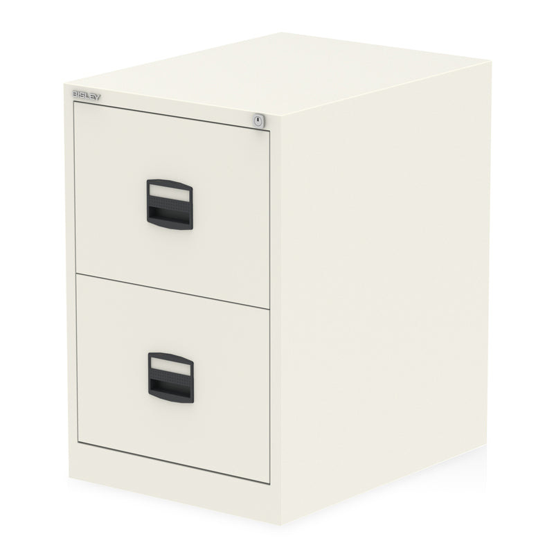 Qube by Bisley Filing Cabinet - Chalk White - 2 Drawer - Homesplex