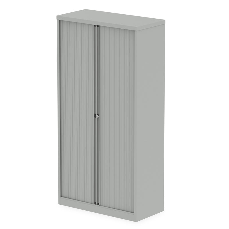 Qube by Bisley Tambour Cupboard - Goose Grey - 2000 - Homesplex