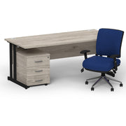 Impulse 1800mm Cantilever Straight Desk With Mobile Pedestal and Chiro Medium Back Blue Chair - Home Office Set - image 36