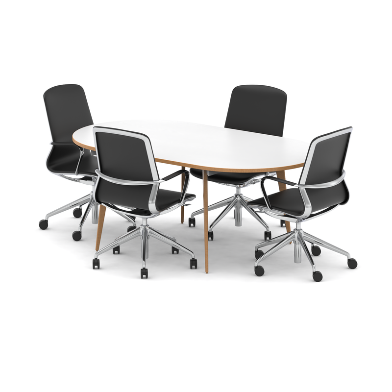 Oslo 1800mm Oval Boardroom Table Set - Lucia executive chairs