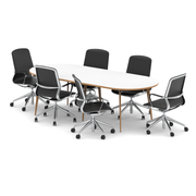 Oslo 2400mm Oval Boardroom Table Set - Lucia executive chairs