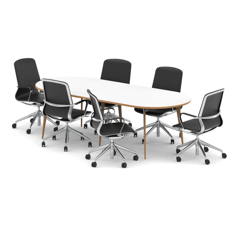 Oslo 2400mm Oval Boardroom Table Set - Lucia executive chairs