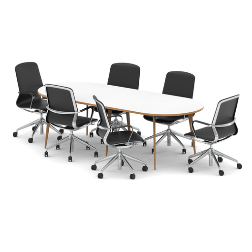 Oslo 2400mm Oval Boardroom Table Set - Lucia executive chairs