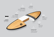 9ft 6 Bamboo Round Pin Tail Longboard Surfboard (FINS Included) - image 8
