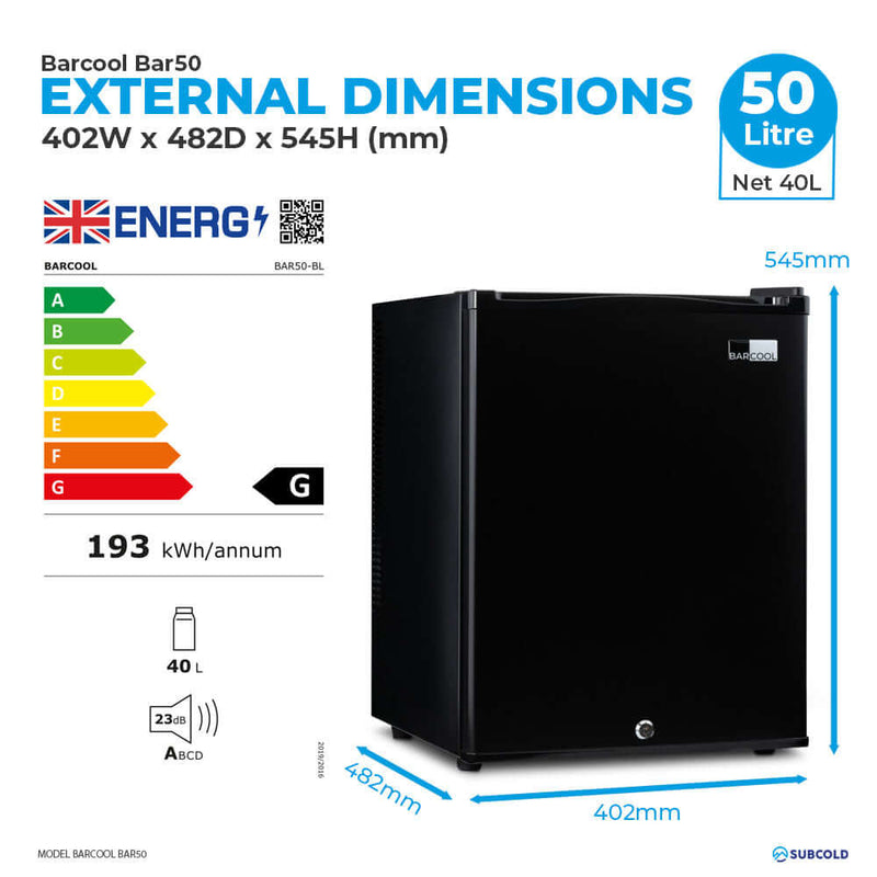 Barcool Bar50 LED mini bar fridge, photo 6
