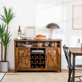 Buffet Storage Cabinet with Detachable 9-Bottle Wine Rack and 2 Door Cabinets