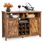 Buffet Storage Cabinet with Detachable 9-Bottle Wine Rack and 2 Door Cabinets