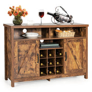 Buffet Storage Cabinet with Detachable 9-Bottle Wine Rack and 2 Door Cabinets