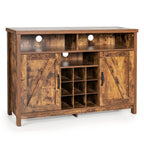 Buffet Storage Cabinet with Detachable 9-Bottle Wine Rack and 2 Door Cabinets