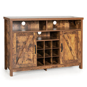 Buffet Storage Cabinet with Detachable 9-Bottle Wine Rack and 2 Door Cabinets