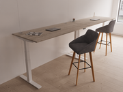 Carmen Wooden Leg High Stool - height adjustable desk lifestyle setting