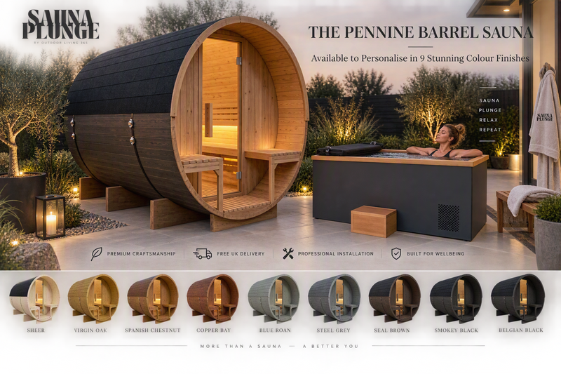 The Pennine Barrel by SaunaPlunge - Traditional Outdoor Luxury (6 person)