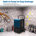 66 L/Day Commercial Dehumidifier with Pump and Drain Hose for Basement Warehouse Job Site