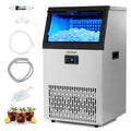Commercial Ice Maker with 16 kg Storage Capacity and Adjustable Ice Cube Thickness
