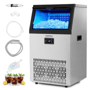 Commercial Ice Maker with 16 kg Storage Capacity and Adjustable Ice Cube Thickness