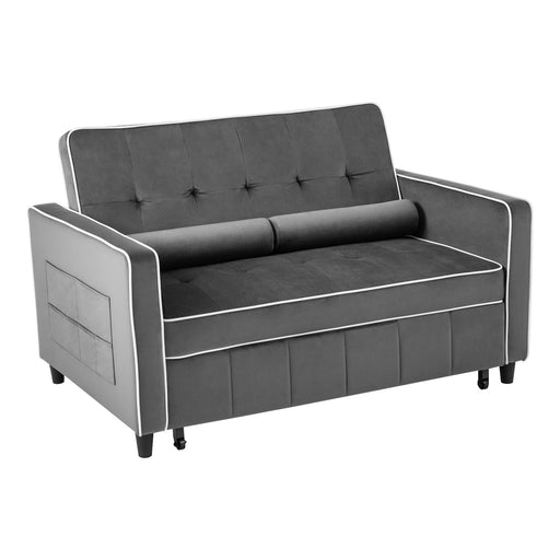 Costway 3-in-1 Convertible Sleeper Sofa Bed Pull Out Couch Bed Grey - Guest Bed Living Room Sofa HU10985GR