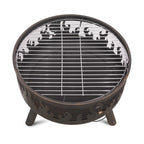 Deluxe Fire Pit with Cooking Grill, Safety Screen & Poker | Dellonda DG117 lifestyle