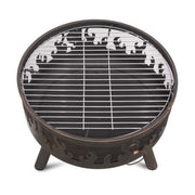 Deluxe Fire Pit with Cooking Grill, Safety Screen & Poker | Dellonda DG117 lifestyle