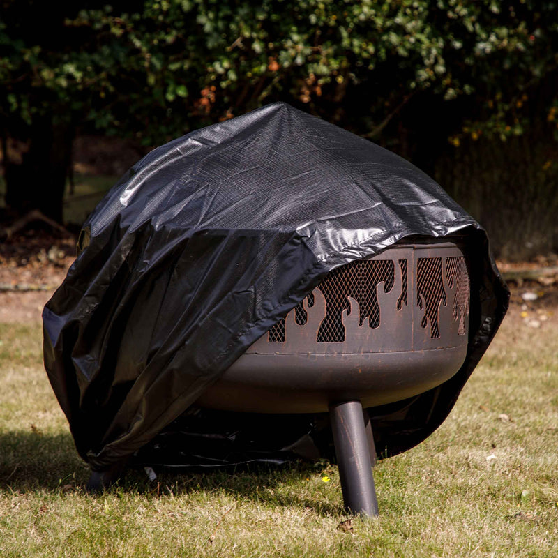 Heavy Duty Waterproof PVC Fire Pit Cover with Drawstrings | Dellonda DG123 lifestyle