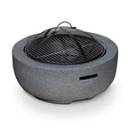 Round MgO Fire Pit with BBQ Grill & Safety Mesh Screen, Ø60cm - Dark Grey | Dellonda DG189 lifestyle