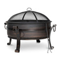 30" Deluxe 2-in-1 Outdoor Fire Pit & Coffee Table - Antique Bronze | Dellonda DG42
