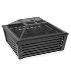 35" Square Outdoor Fire Pit with Mesh Screen Lid - Black | Dellonda DG43 lifestyle
