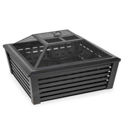35" Square Outdoor Fire Pit with Mesh Screen Lid - Black | Dellonda DG43 lifestyle