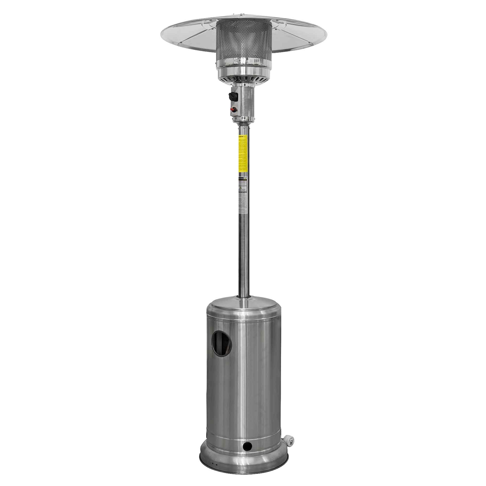 13kW Freestanding Gas Patio Heater with Wheels - Stainless Steel | Dellonda DG2
