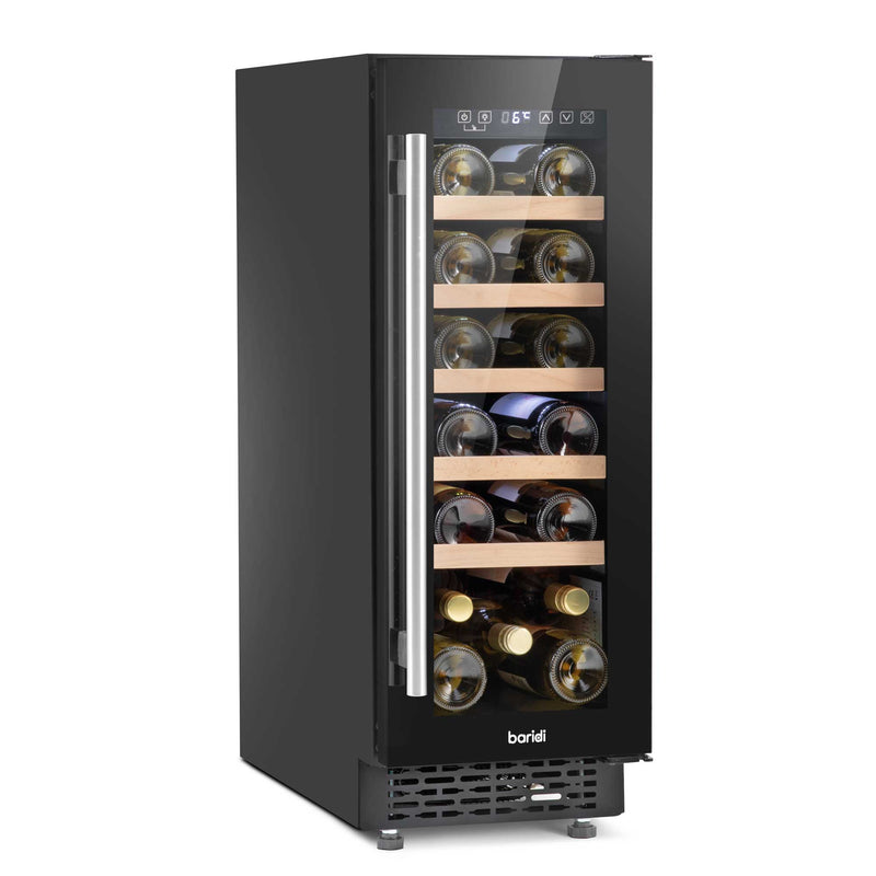Baridi 20 Bottle Slim Built-In Wine Cooler with Digital Touchscreen - Black | DH203
