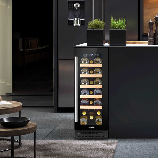 Baridi 20 Bottle Slim Built-In Wine Cooler with Digital Touchscreen - Black | DH203 in use