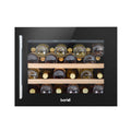 Baridi 28 Bottle Built-In Wine Cooler with Beech Wood Shelves & LED Light - Black | DH205