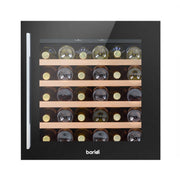 Baridi 36 Bottle Built-In Wine Cooler with Beech Wood Shelves & LED Light - Black | DH206