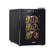 Baridi 6 Bottle Thermoelectric Tabletop Wine Cooler with Touch Screen & Glass Door - Black | DH217