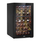 Baridi 52 Bottle Dual Zone Wine Fridge with Wire Shelves & LED Light - Black | DH236