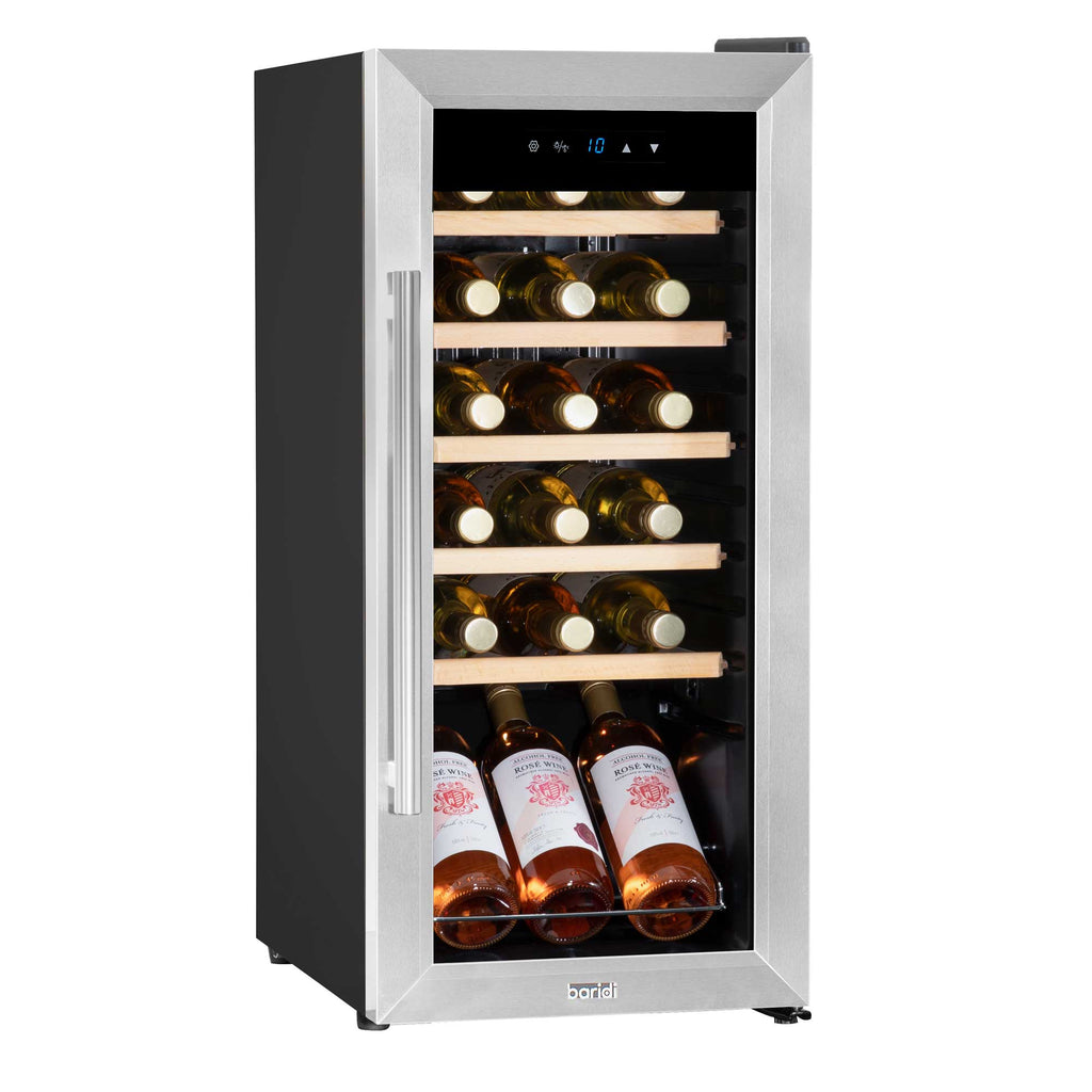 Baridi 18 Bottle Wine Fridge with Touch Screen & LED Light - Stainless Steel | DH29
